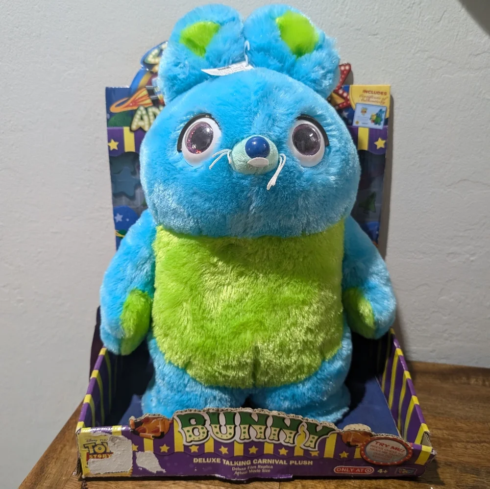 Disney Toy Story 4 Signature‎ Collection Deluxe Talking Carnival Plush BUNNY 16"